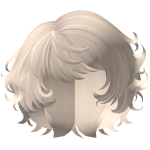 Messy Short Swirly Curly Bob in Beige