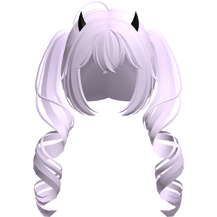 cute anime devil curly purple pigtails