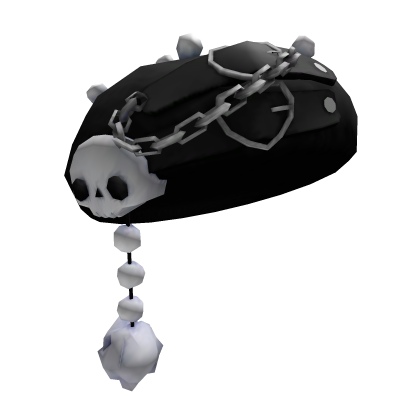 Black Skull Chain Beret