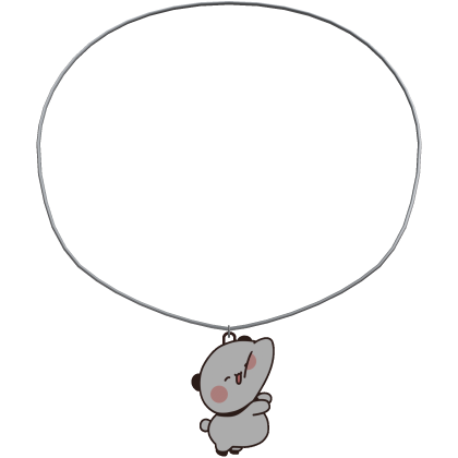 (3.0) Cute Silver Threaded Bubu Panda Necklace  Roblox item