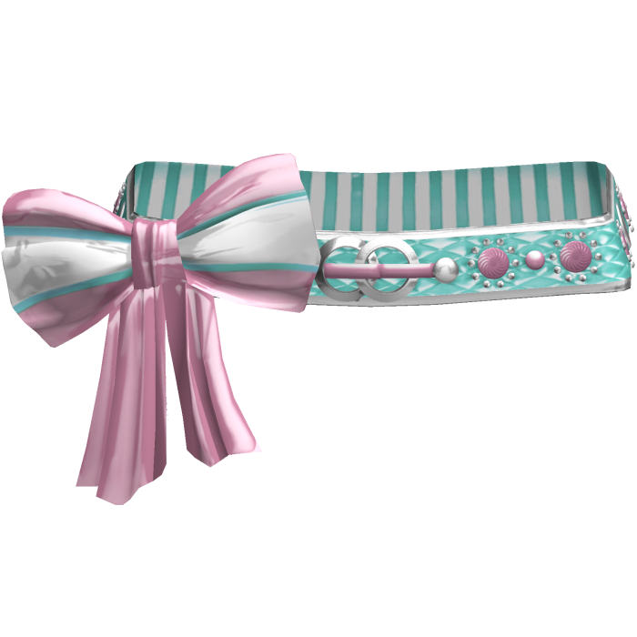 Pink & Teal Elegant Gyaru Bow Belt 2000s Gold 