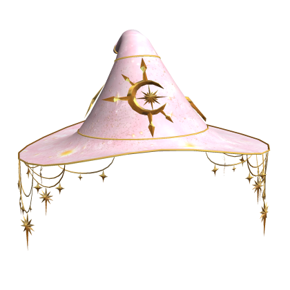 Celestial Halloween Witch Hat - Pink/Gold Roblox item