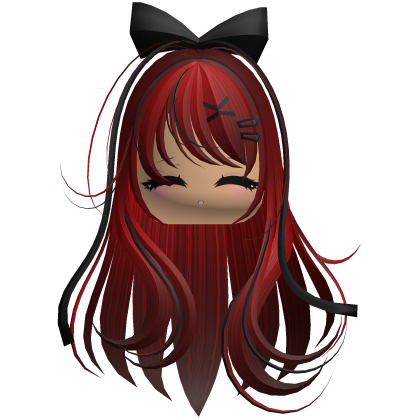 Beautiful Girl with Long Hair, Cute Bow & Lashes