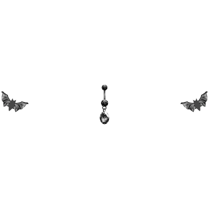 1.0 gothic grey bat wings hip + belly piercing
