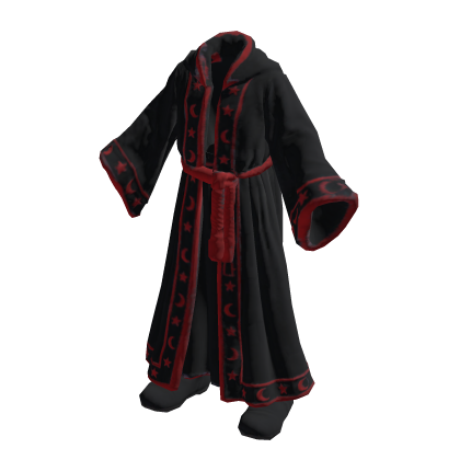 Black Crimson Red Wizard Robe