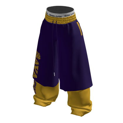 MJ - y2k Double Pants Streetwear Yellow Purple thumbnail