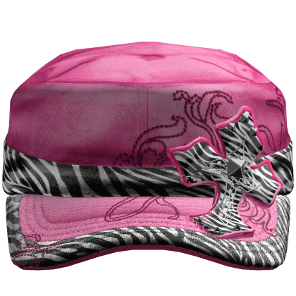 Pink 2000s Luxury Cross Cap Zebra Mcbling Gyaru | Roblox Item - Rolimon's