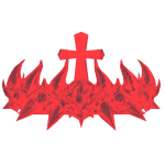 {Glow} Demonic Rose Thorn Cross Crown
