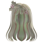 cute wavy hair with bunny clips in mint neapolitan