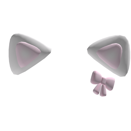 White Cat Ears w/ Bow