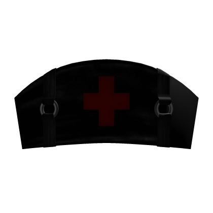 🖤 , , black and red buckled nurse hat