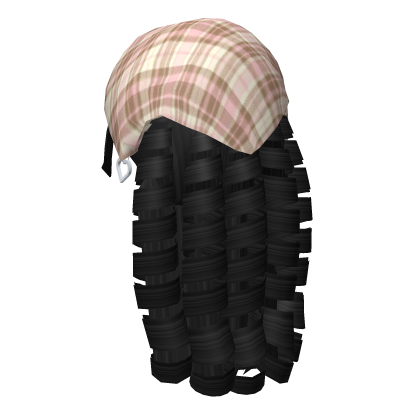 Preppy Curly Bandana Hair Black Roblox item