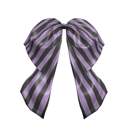 Kawai Hair Bow Halloween Stripe Purple Black BB Roblox item