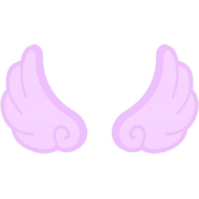 ♡ Cute Flared Glowing Angel Wings in Pastel Purple