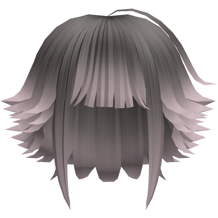 kawaii messy bob hair with tufts in grey to pink