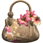 Tropical Floral Designer Bag Pink Lily Hibiscus