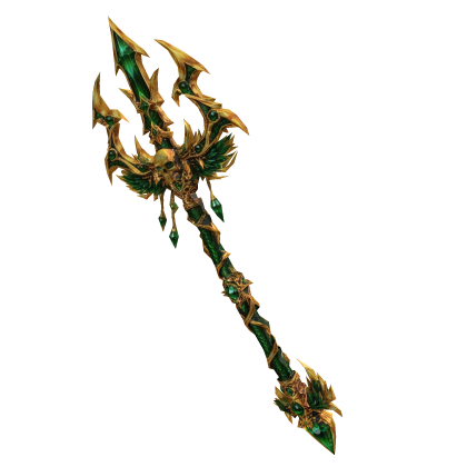 Emerald Skull Trident Gold Green Roblox item