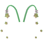 ♡ Galactic green pastel alien antennas with stars♡