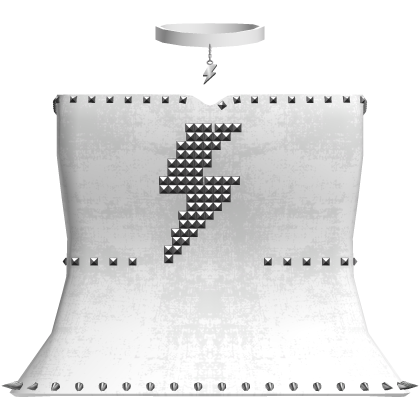 White emo studded lightning bolt dress w/ spikes