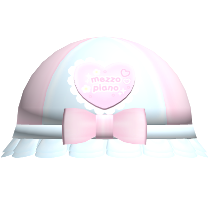 Pastel Pink Denim Cutecore Mezzo Piano Bucket Hat