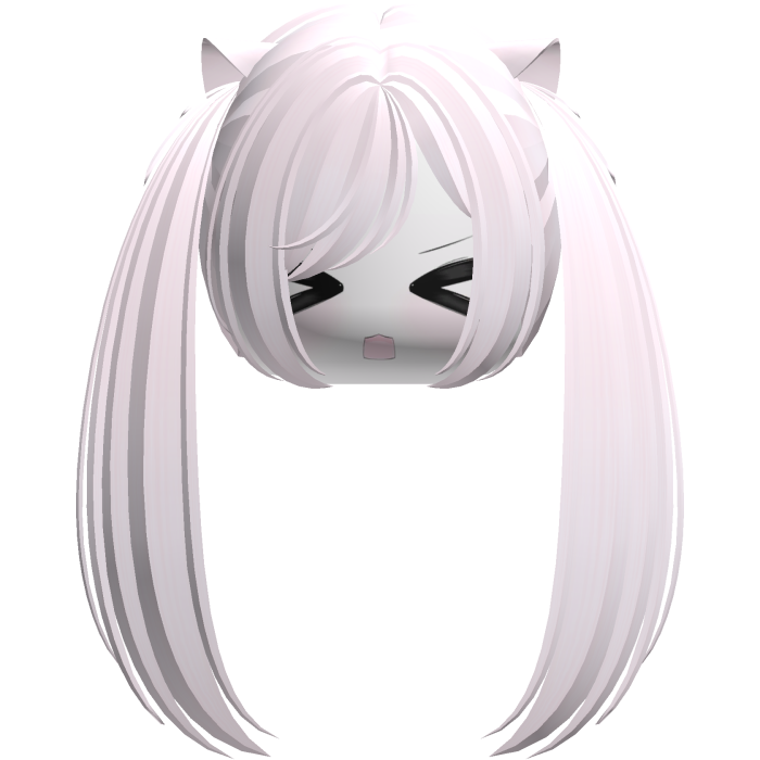 Kawaii Moe Light Purple Pigtails w Cat Ears