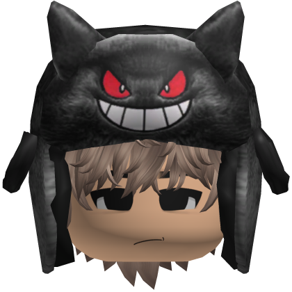 Black Monster Ushanka w/ Emo Boy Face y2k Hair