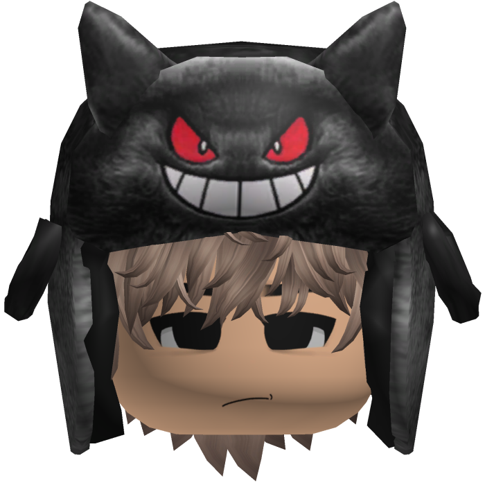 Black Monster Ushanka w/ Emo Boy Face y2k Hair