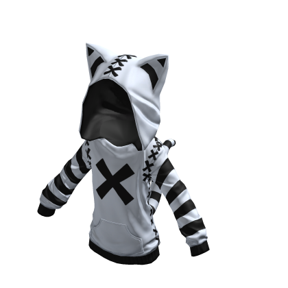 Kitty Hoodie Reverse Monochrome