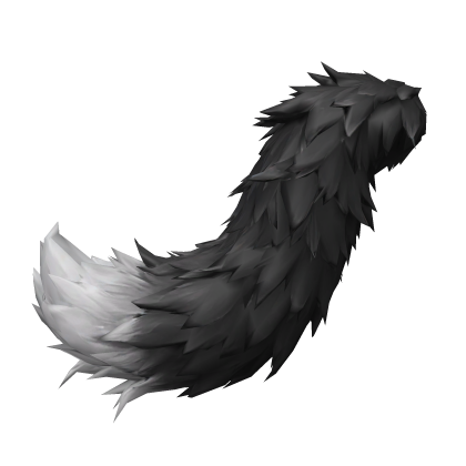 Black and White Fluffy Wolf Tail
