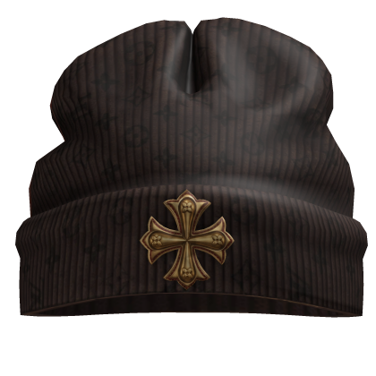 Worn in goth LV designer beanie