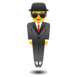 MAN IN SUIT LEVITATING