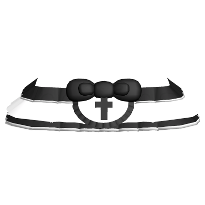 . ‿♡ cute black & white ruffle nurse skirt w bows Roblox item