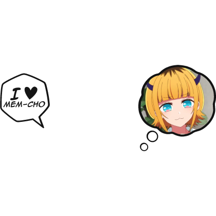 Mem-Cho Thinking Bubble + I Love Text
