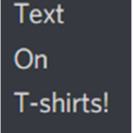 Texts on T-shirts!