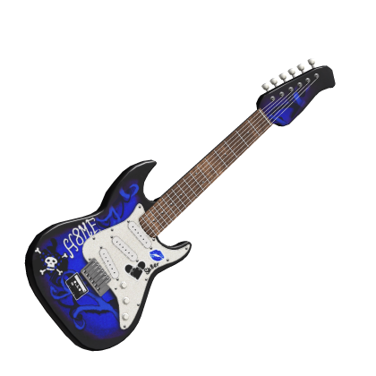deep blue scene electric guitar