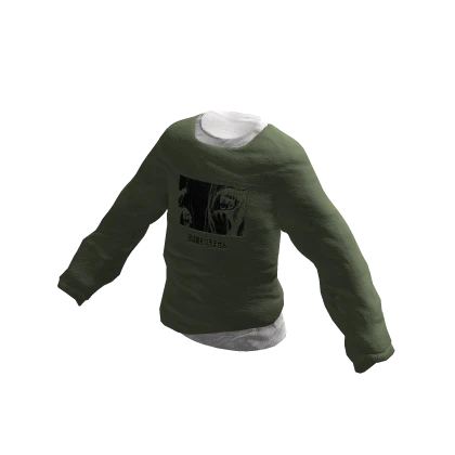 Y2K Oversized Anime Hoodie w Shirt Green Roblox Item Rolimon s
