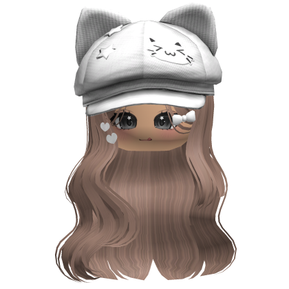 Milktea Kitty Ears Cap Wavy Hair