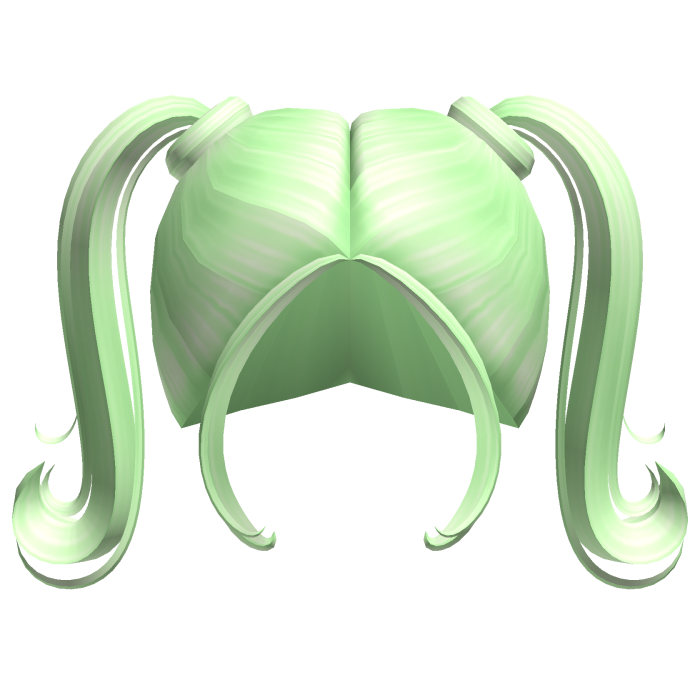 -',ৎ Curly Pigtails with Bangs in Green