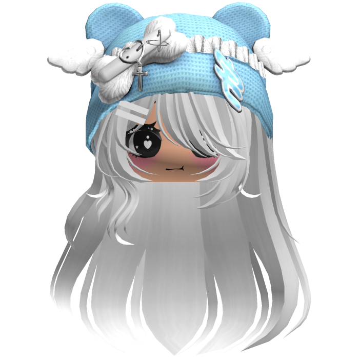 Cute Long White hair Cap Cat Y2k
