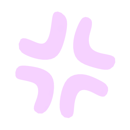 ♡ Cute Angry Anime Expression Sticker Light Purple