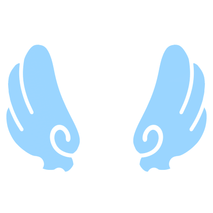 ♡ Cute Upward Sticker Angel Wings in Blue