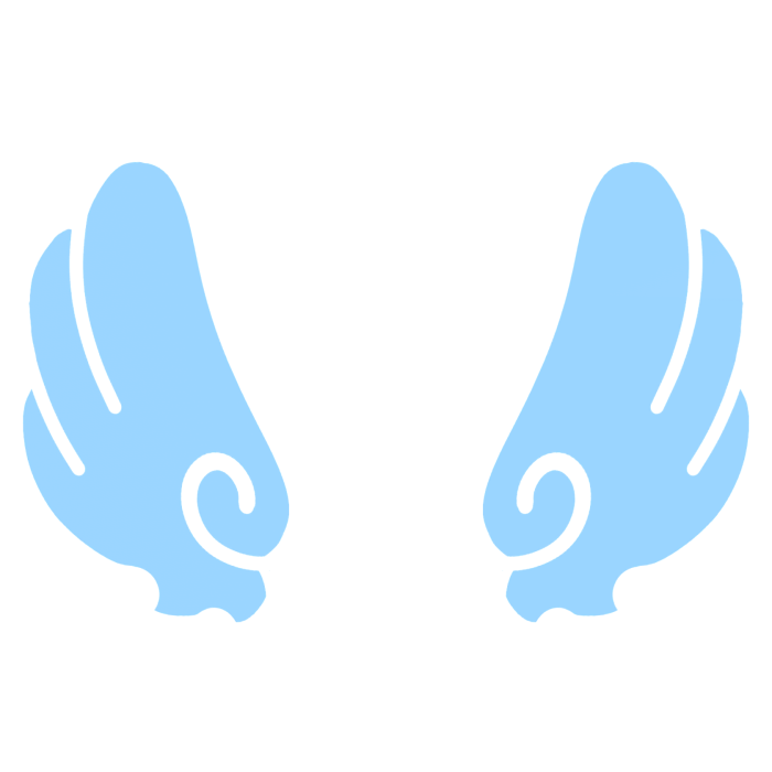 ♡ Cute Upward Sticker Angel Wings in Blue