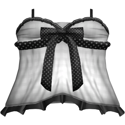 cute black n white polka dot bow doll dress Roblox item