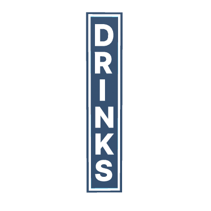White 'Drinks' Neon Sign