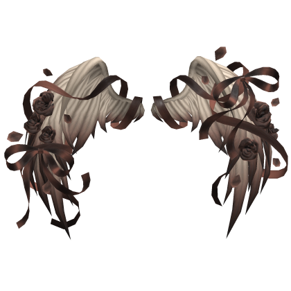 🎀 Rose Petal Angel Wings Ribbons Bows Beige Brown