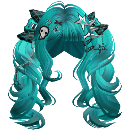 ♡ Scene Fluffy Gyaru Pigtails (Teal)