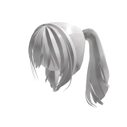 Messy Twintails Hair silver metallic thumbnail