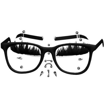 ♡ punk lashes w glasses + piercings