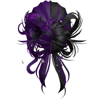 Gothic Messy Rose Thorn Bun (Purple&Black)