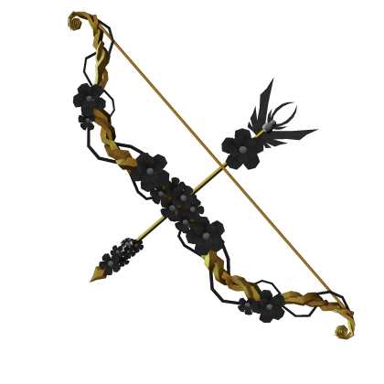 Gold & Black Floral Bow  Roblox item